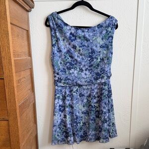 Boutique Floral Blue and Green Dress NWT